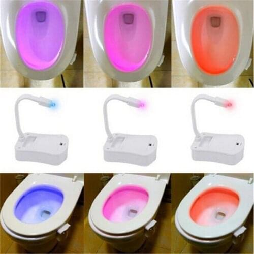 16 Color Toilet Night Light LED Motion Activated Sensor Bathroom Bowl Seat Lamp new