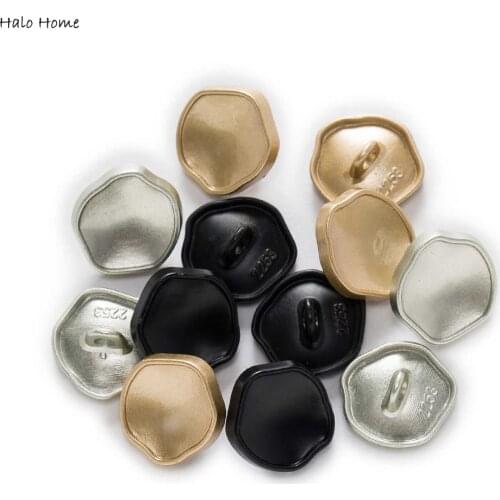 5pcs Fashion Round Irregular Metal Shank Button Buttons fit Clothing Coat Repair Sewing Decor Replace and Crafts Make 15-25mm
