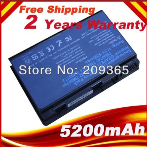4400MAH Battery For ACER Extensa 5220 5230 5620 7620 5210 5420 5610 7220 5630 for TravelMate 5720 5320 5230 5520 5530 free shipp