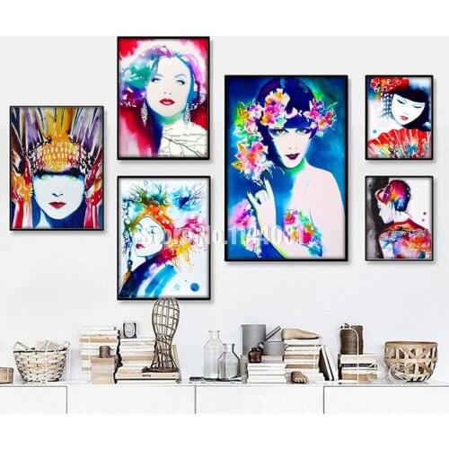 5D Diy Diamond Painting Watercolor Girl Full Square Diamond Embroidery Fashion Woman Diamond Mosaic Cross Stitch Home Decor