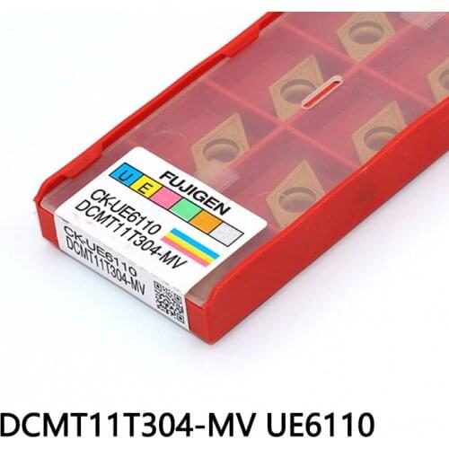 DCMT11T304 MV UE6110 Carbide Insert 10PCS CNC Machine Blade for Steel Machining