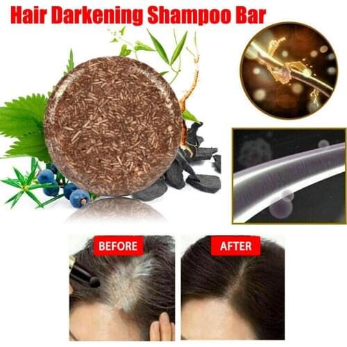 Natural Organic Mild Formula Hair Shampoo Gray Hair Reverse Hair Cleansing Polygonum Essence Hair Darkening Shampoo Bar Soap