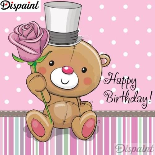 Dispaint Full Square/Round Drill 5D DIY Diamond Painting "Cartoon bear scenery" 3D Embroidery Cross Stitch 5D Home Decor A12645