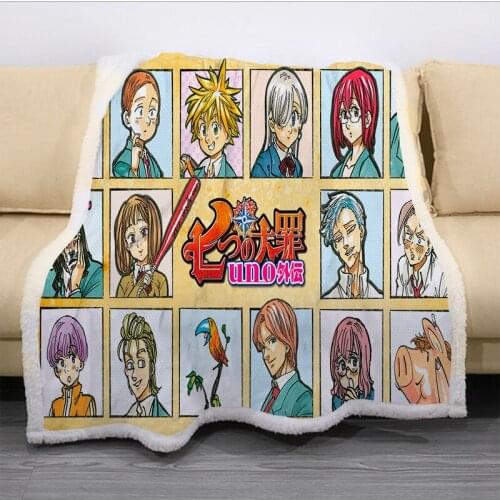 2021 New The Seven Deadly Sins Blanket 3D Print Sherpa Anime Blanket On Bed Kids Girl Colorful Home Textiles Customized Blanket