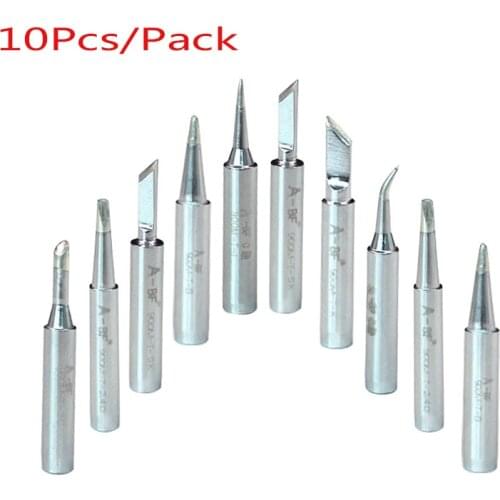 Newest 10 Pcs/Set Soldering Iron Tips Lead-Free Screwdriver 900M-T For Hakko Rework Station Tool Kit