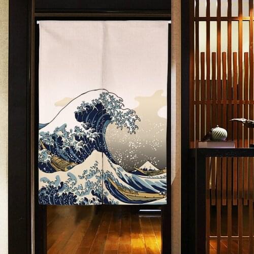 Japanese style simple wind cotton semi door curtain living partition kitchen study room porch cartoon hanging portiere screen
