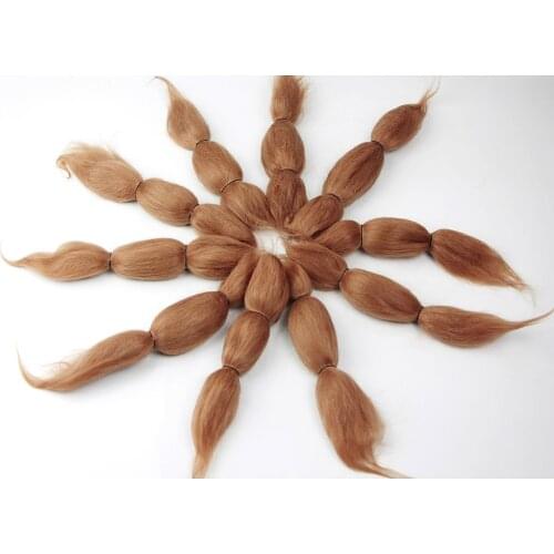 Pure Mohair Hair Straight Wig for Reborn Doll Baby Doll Supplies DIY Brown One Stripes Brown Long Straight Hair Wig