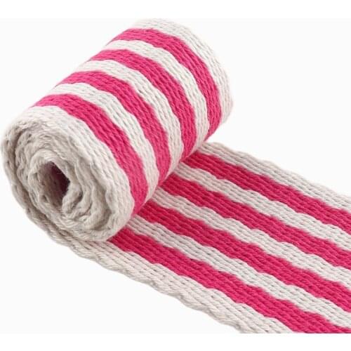 1.5" pink striped webbing fabric belt Nylon key fobs Strap heavy weight cotton webbing handbag Polyester soft webbing dog collar
