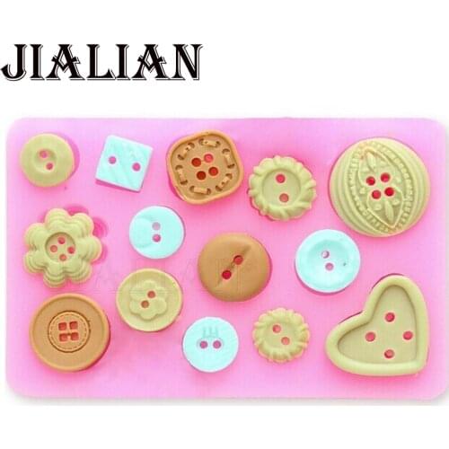 Different shapes Button shaped Christmas wedding cake decoration silicone mold fondant sugar cooking tools bow mould DIY T0333