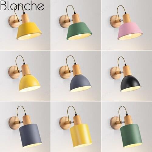 Modern Rotatable Wall Lamps Nordic Led Wall Lights for Living Room Bedroom Bathroom Corridor Lighting Fixtures Macaron Luminaire