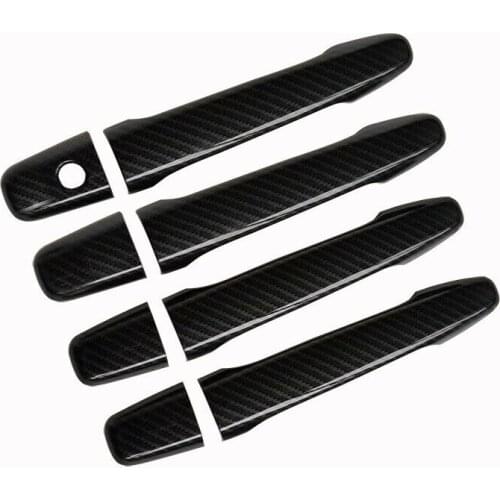 Carbon Fiber Style Door Handle Cover Trim for 13-21 Mitsubishi Outlander 08-20 Lancer EX 07-20 Outlander Sport/ASX