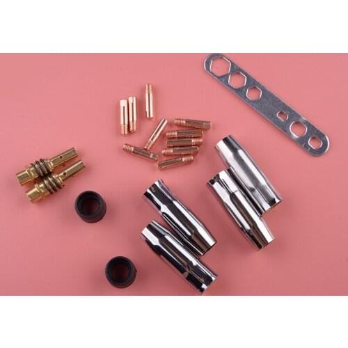 MB15AK MIG/MAG Welding Torch Contact Tips 0.8mm M6 Gas Nozzle Holder Kit