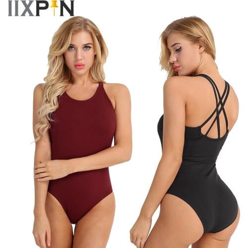 Women Ballet Leotard dance gymnastics leotards ballerina Spaghetti Shoulder Straps Built In Shelf Bra Ballet Dancer Leotard