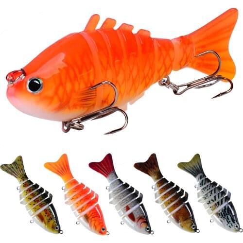 1pcs Winter Fishing Gear Bionic Multi-section Swim Hard Bait10cm 15.5g Artificial Wobbler Rotating Trolling Pike Carp Crank Lure