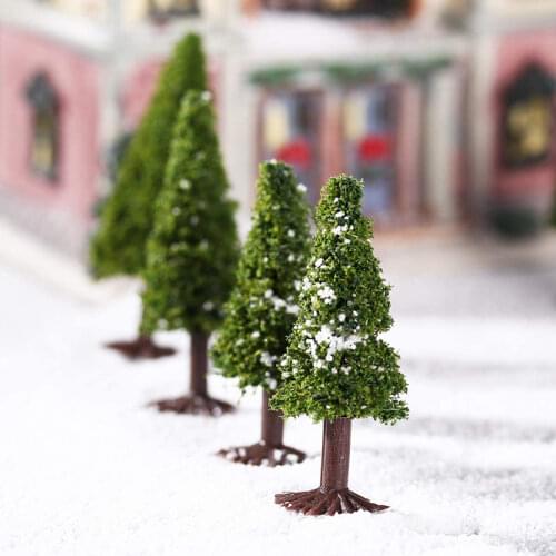 10pcs 6 Styles Plastic Model Trees Miniature Train Railroad Railway Layout Scenery Landscape Park Street Fairy Garden Decoration