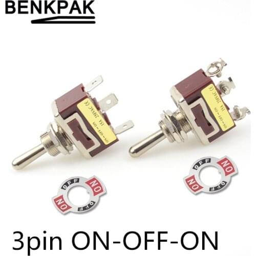 12mm silver contacts high quality 3 screw toggle switch ON-OFF-ON