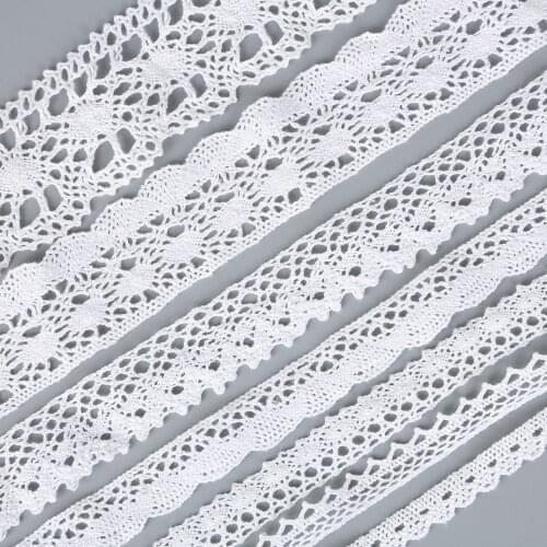 5 Yards High Quality Beautiful White African Lace Ribbon Tape 38mm Lace Trim DIY Embroidered For Sewing Decoration Lace Fabric