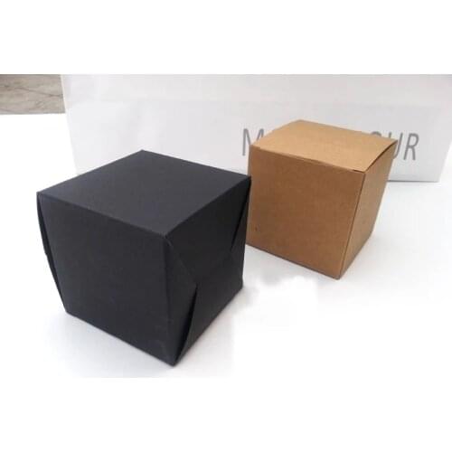 8*8*8cm Kraft Paper Candy Box Square Shape Wedding Favor Gift Box White/Black/Brown Packaging Box