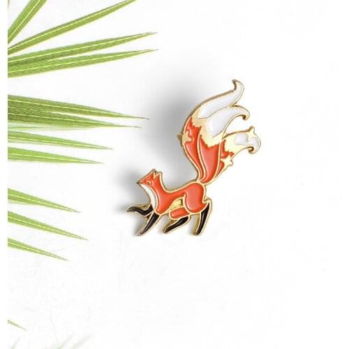 Coat Clothing Accessories Cute Collar Garment Soft Enamel Metal Fox Pin Badge