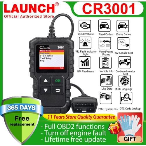 Launch X431 CR3001 Auto Diagnostic Tool With EOBD/OBDII Functions OBD 2 Scaner Code Reader PK OM123 ELM327 V1.5