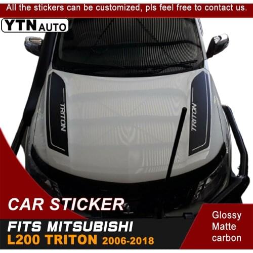 Car Sticker For Mitsubishi L200 Triton 2006-2014 2015 2016 2017 2018 Car Accessories Hood Graphic Vinyl Sticker Bonnet Decals