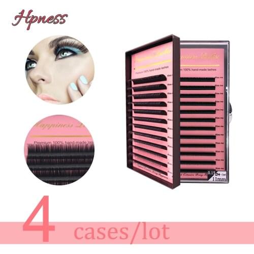 Free Shipping 4 Cases/Lot Soft Natural Eyelashes Extension Silk Korea Material Fake False Eye Lash Individual Cilia Lashes