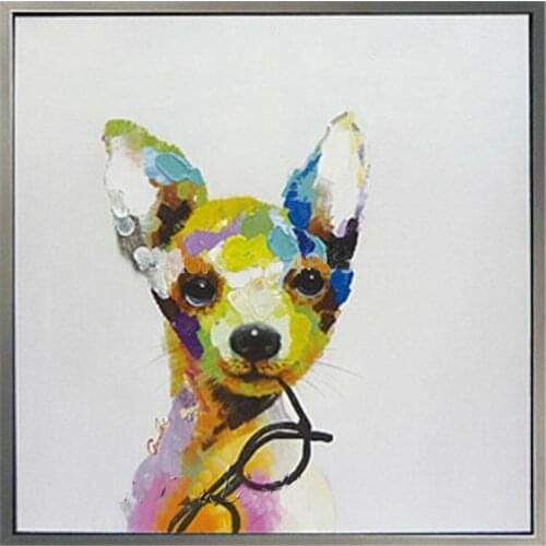 Free Shipping Modern Abstract Art Hand Painted Oil Painting on Canvas Mr. Dog Wall Pictures For Home Decoration