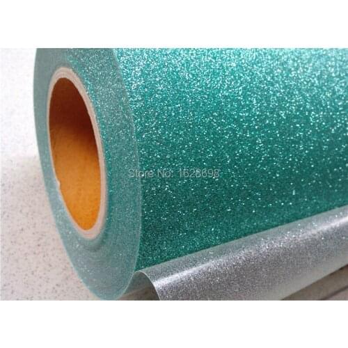 Glitter heat Transfer vinyl for fashion clothing CDG-08 Jade color free shipping size :50cm *1m