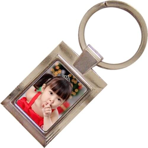 10pcs/lot Blank Sublimation rectangle shape metal key chain bag pendants custom print photo OPP packing