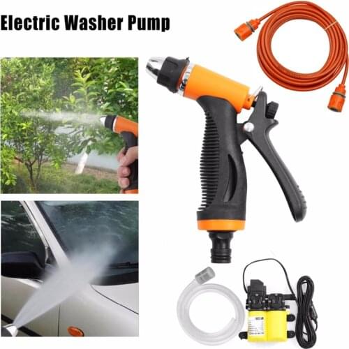 Fraflor 100W Portable 12V Car Washer High Pressure Car Electric Washer Pump Kits with Car Cigarette Charger Car Washing Machine