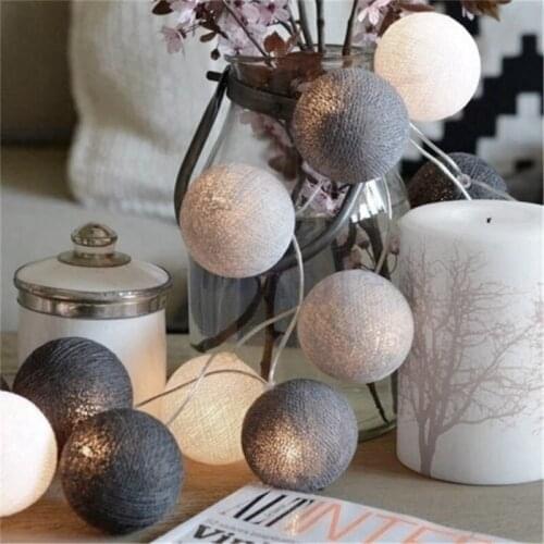 String Lights Cotton Thread Balls Home Decoration Lamp for Party Wedding Christmas Decorations Color Light 10/20/30 LEDs