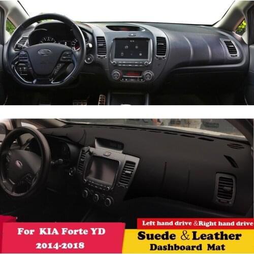 For KIA Forte 2014 2015-2018 Cerato K3 Vivaro Leather Dashmat Dashboard Cover Pad Dash Mat Carpet Car-Styling Accessories Suede