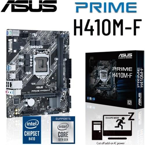 Asus LGA 1200 PRIME H410M-F H410 Motherboard PCI-E 3.0 DDR4 64GB 3 SATA III 1 PCI-E X16 Micro ATX Motherboard Placa-mãe 1200 New
