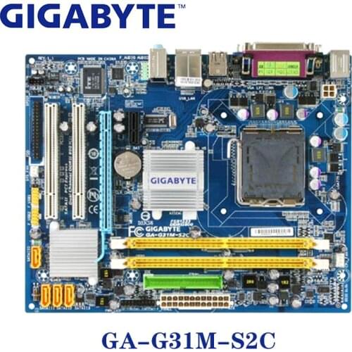 LGA 775 G31 DDR2 Gigabyte GA-G31M-S2C 100% Motherboard USB2.0 4G G31M S2C Desktop SATA II Systemboard G31M-S2C PCI-E X16 Used