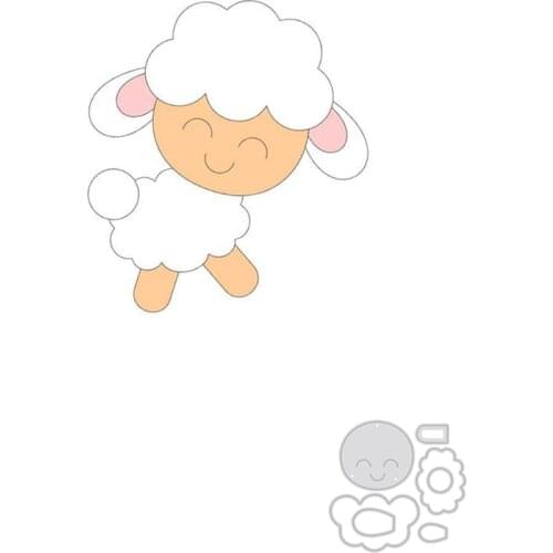 Cute Little Sheep Metal Cutting Dies Craft Die Scrapbooking Dies Cut Template Stamps Decor Embossing Stencils Cards Making