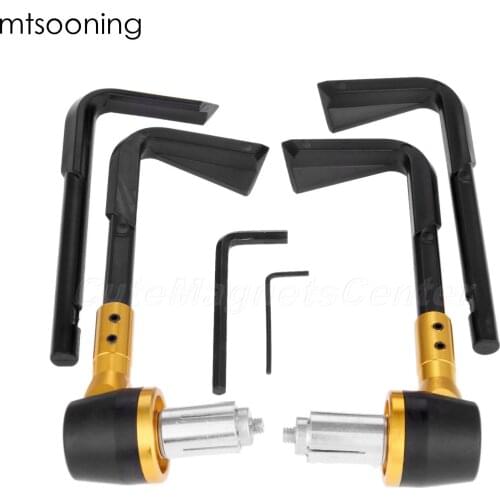 Mtsooning Gold Motorcycle Brakes Clutch 22mm Motorcycle Proguard System Adjustable CNC Protection Guard