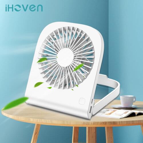 IHoven USB Desk Fan Desktop Table Fan with Power Bank 4800mAh Portable Mini Fan for Office Office Travel Air Cooling Cooler Fans