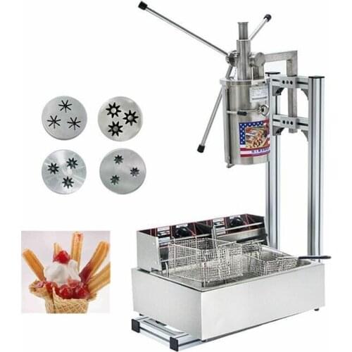 CE certificate stainless steel 5L churros maker with cutter +12L electric fryer