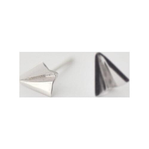 925 Sterling Silver Paper Plane Stud Earrings For Women Casual Style Girl Earings Personality Jewelry