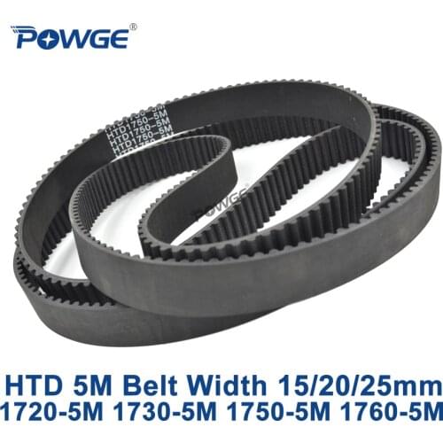 POWGE HTD 5M synchronous Timing belt C=1720/1730/1750/1760 width 15/20/25mm Teeth 344 348 350 352 HTD5M 1720-5M 1750-5M 1760-5M