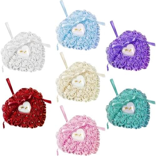 Wedding Decoration Heart Shape Stain Ring Storage Box Inlaid Ring Box Storage Holder Gift Box Party Wedding Storage Organizer