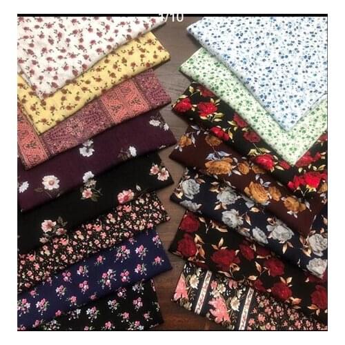 Rayon fabric dark floral printed fabric dress fabricLFCK080055