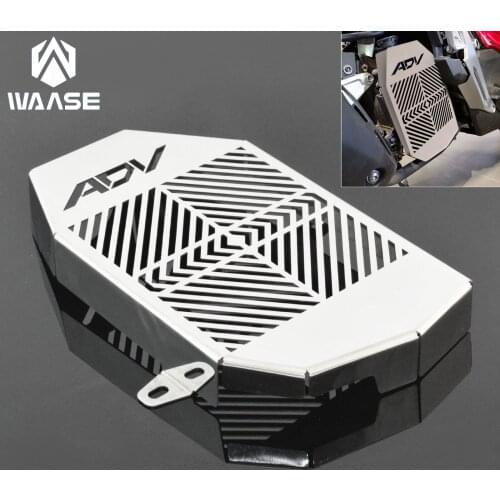 Waase Silver Motorcycle Radiator Oil Grille Guard Cover Shield Protector Stainless Steel For HONDA ADV 150 ADV150 2019 2020 2021