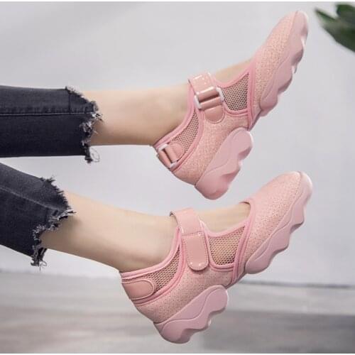 Koovan Casual Shoes For Women 2020 Summer New Breathable Mesh Sneakers Soft Bottom Pregnant Mom Shoes Flat Bottom Womens Shoes