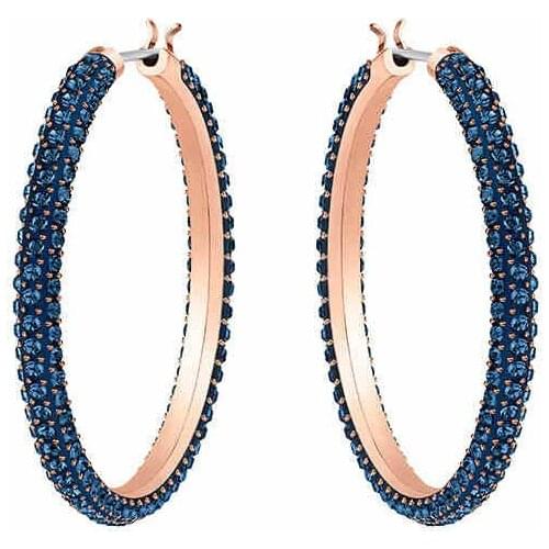 Blue White Big Hoop Earrings For Women Color Elegant Crystal Rose Gold Colour Fashion Jewelry