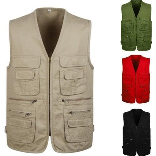 Men Mesh Baggy Sleeveless Vest With Many Pockets Spring Autumn Male Casual Black Shooting Jacket Mens Multi Pocket Waistcoat