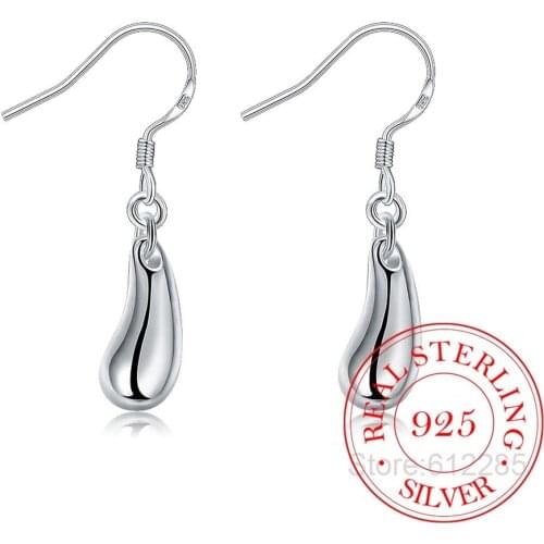 100% 925 Sterling Silver Water Drop Long Drop Dangle Earrings For Women 2020 Engagement Wedding party Jewelry Gift/jkjfda