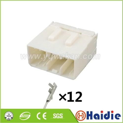 2sets tyco 12pin auto male connector plastic cable housing plug wire harness connector 174933-1