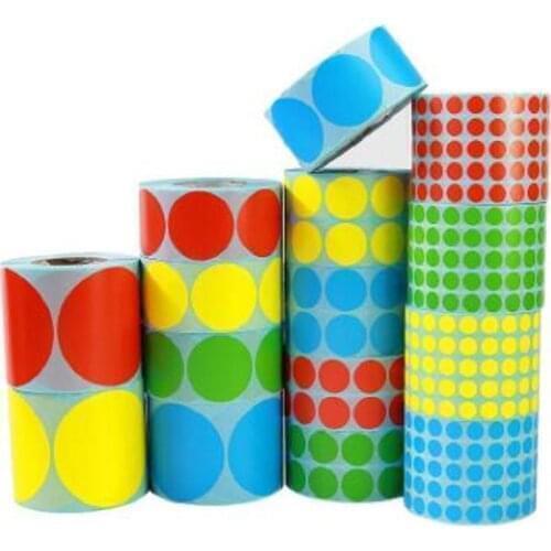 5000 pcs Size 15mm Roll Sticker Color Paper Label Printer Paper For Thermal Printer Water proof Oil proof Scratch proof