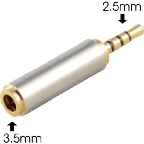 High Quality 1pc Gold 2.5 mm Male to 3.5 mm Female audio Stereo Adapter Plug Converter Headphone jack